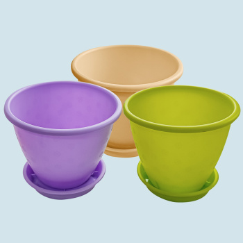 Кашпо пластм. "Цветочек" 1,2л d верха 150мм h120мм с поддоном цвет-микс КЦ 1,2Ц (Екатеринбург)*1/100 Кашпо пластм. "Цветочек" 1,2л d верха 150мм h120мм с поддоном цвет-микс КЦ 1,2Ц (Екатеринбург)*1/100