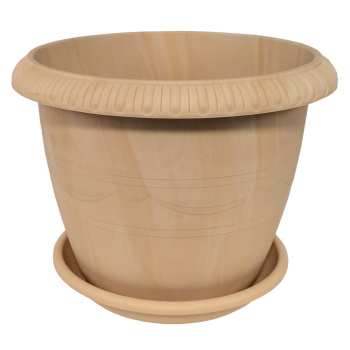 Кашпо пластм. "Lе Jardin" 5.5л, d верха 250мм h200мм с поддоном Зол.Мрамор 103-3 (Tek.A.Tek)*1/24