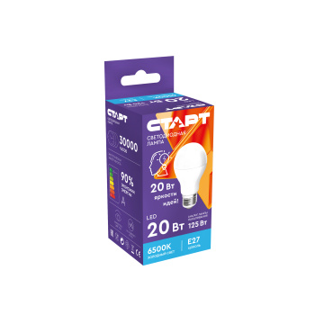 Лампа светодиодная 20W Е27 груша 6,5К холодный Старт LEDGLSE27 20W 65 ПР *10/100