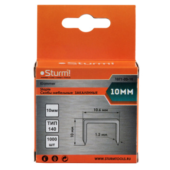 Скоба д/степлера STURM (арт.1071-03-10) тип 140 * 1/20/100 Скоба д/степлера STURM (арт.1071-03-10) тип 140 * 1/20/100