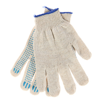 Перчатки ХБ с ПВХ НАБОР 10 пар: 10кл 4 нит 400гр, бел/син (арт.482 Р) Ladoni *1/50 Перчатки ХБ с ПВХ НАБОР 10 пар: 10кл 4 нит 400гр, бел/син (арт.482 Р) Ladoni *1/50