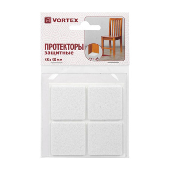 Протекторы защитные из фетра белые 38*38мм, VORTEX /30 24346 Протекторы защитные из фетра белые 38*38мм, VORTEX /30 24346