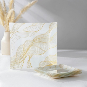 Набор столовый 7 предметов "Золотые нити" (29,5 см - 1 шт, 19,5 см - 6 шт) 7334460