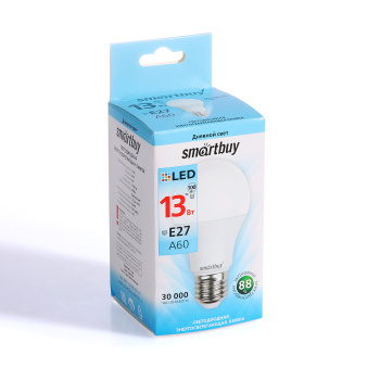 Лампа светодиодная Smartbuy, Е27, груша A60, 13 Вт, 1040 Лм, 4000 К, нейтральный белый Лампа светодиодная Smartbuy, Е27, груша A60, 13 Вт, 1040 Лм, 4000 К, нейтральный белый