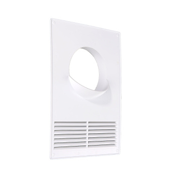 Площадка торцевая для воздуховода круглая Ø100мм 180х250мм 100ПТПР (решетка, фланец) *1/22