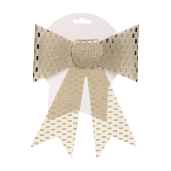 Бант на елку «Сияние», 16х21 см, шампань