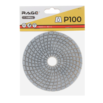 Алмазный гибкий шлифовальный круг Р100 125 мм мокрое шлифование RAGE by VIRA Алмазный гибкий шлифовальный круг Р100 125 мм мокрое шлифование RAGE by VIRA