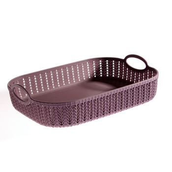 Корзина для хранения пластм. "Вязание" "лоток" 310х240х80мм Пурпурный М1195 ("М-Пластика") *1/18
