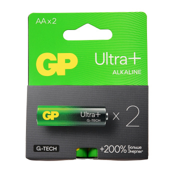 Элемент питания AA (LR06) GP Ultra+ Alkaline (блистер 2шт) 15AUPA21-2CRSB2 *1/10/80