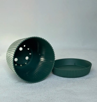 Кашпо пластм. "Gaufre" 1,4л d верха 135мм h135мм с поддоном Изумруд 802--16 (Tek.A.Tek) *1/30