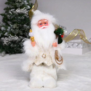 Дед Мороз - Лесовичок "Лесной волшебник" 30 см, Белый