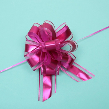 Бант для оформления Серпантин «Изящный подарок», диаметр 15 см, фуксия